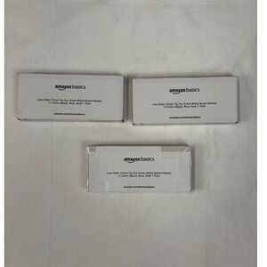 Amazon Basics Dry Erase Markers Chisel Tip Low Odor Black Red Blue 3 Packs of 3
